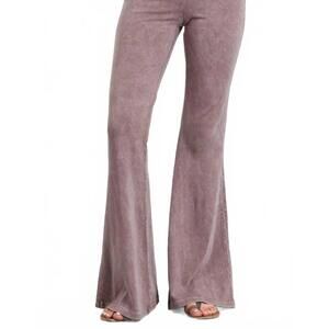 NEW CHATOYANT mineral wash bell bottom soft pants in taupe
